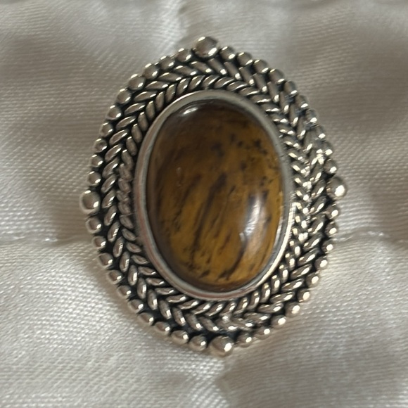 Sterling Silver Tiger’s Eye Post Earrings - Picture 5 of 6